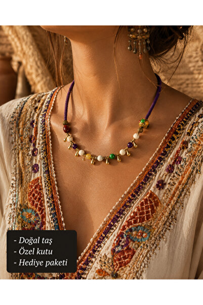 HER ŞEY NOTA www.herseynota.com Bohemian maelis colorful natural stone beaded...