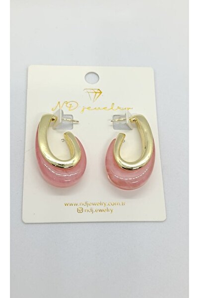 ndjewelry Liora Powder Pink Hoop Earrings