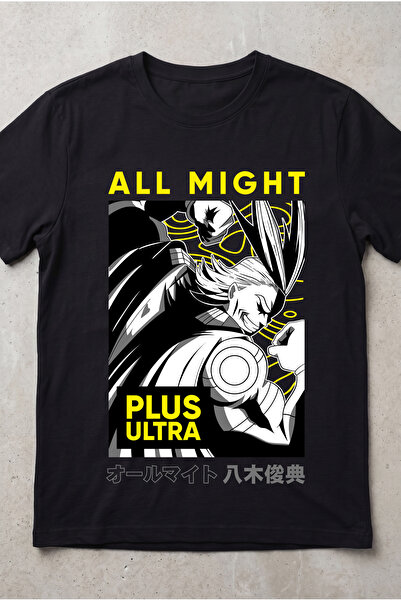 Silkensoul My Hero Academia All Might Anime Printed Standard Cut Unisex Tshirt