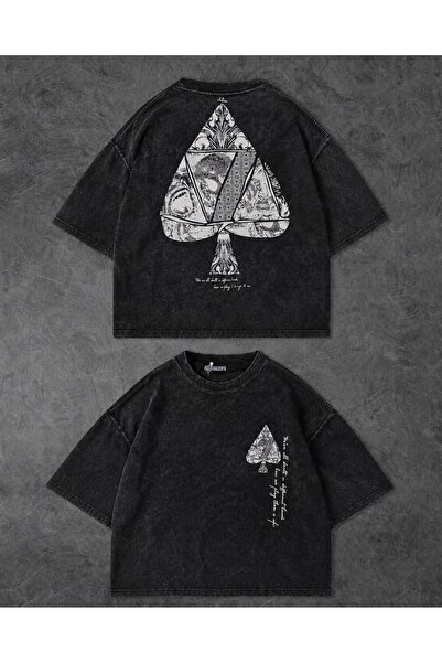 JANTIL MODA Retro Washed Cotton Unisex Oversize Comfortable Fit T-Shirt 🌑