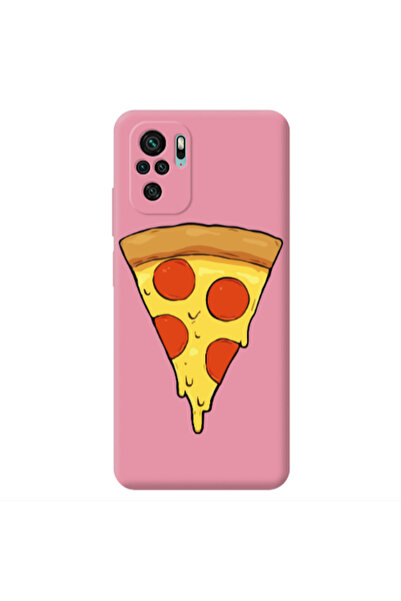 Other Xiaomi Redmi Note 10S Pizza Slice Pink Colored Silicone TPU Θήκη