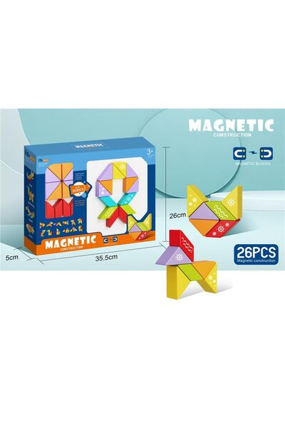 Blue Toys Μαγνητικά Τουβλάκια Μαγνητικές Κατασκευές 26 τεμάχια (MKM155227)