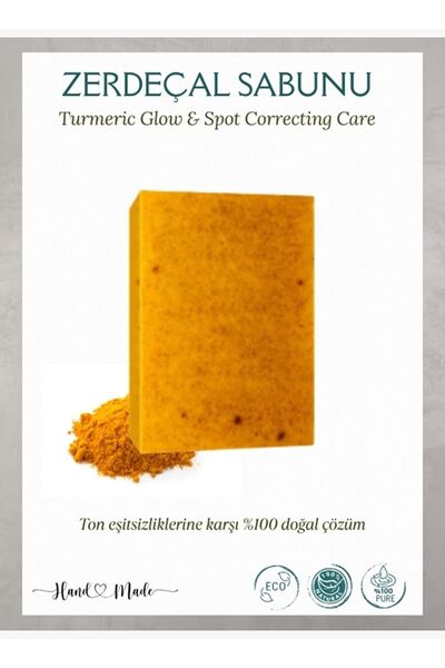 minia bahçe Turmeric Soap – 100% Natural Cold Production Handmade Soap, 100 Gr