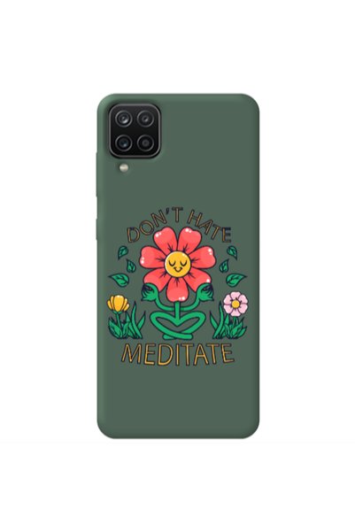 Other Samsung A12 Meditate Dark Green Colored Silicone TPU Θήκη