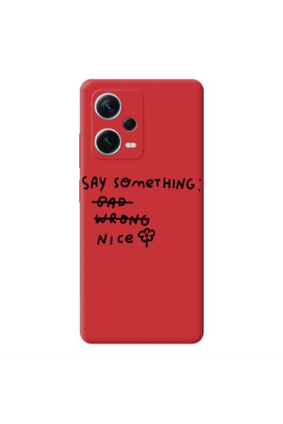 Other Xiaomi Poco X5 Say Something Red Colored Silicone TPU Θήκη