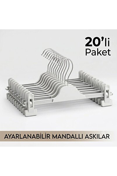 Semak Plastik 20 ADET MANDALLI PANTOLON ASKISI