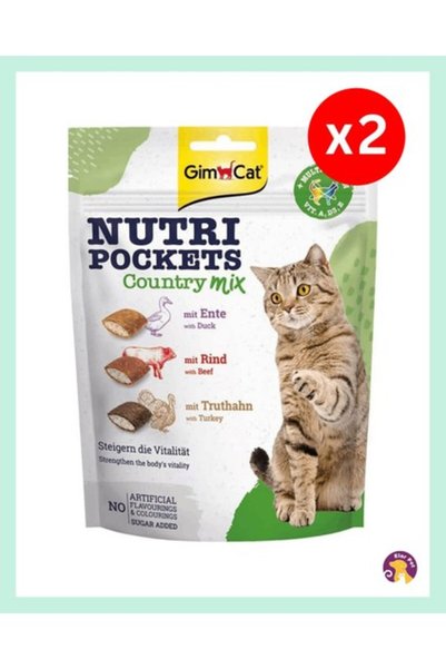 Gimcat Nutri Pockets Country Mix Multivitaminli Kedi Ödül Maması 150 gr (2 Adet)