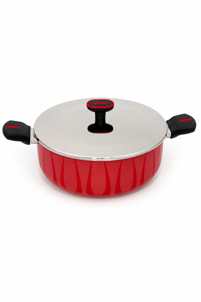 Urbanza 28cm Non Stick Deep Cooking Pot with Lid Aluminum Casserole Stock Pot...
