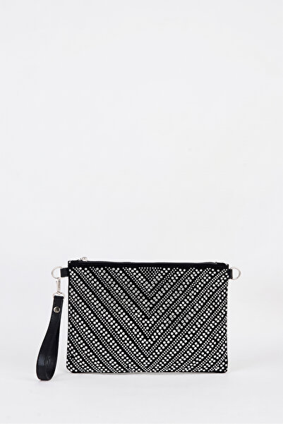 Vivaq Women's V Silver Stone Suede Portfolio Handbag and Clutch Bag with Ankl...
