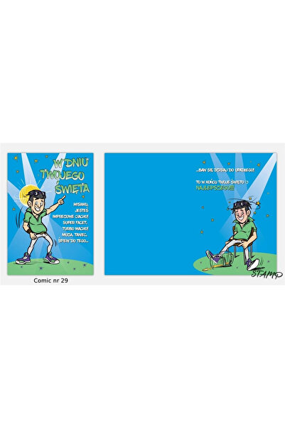 OEM Felicitare ocazionala / karnet Stamp Comic B6 model 29, cu plic inclus, m...