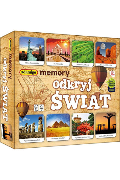 OEM Joc de memorie "Exploratorii Lumii" de la Adamigo - Set de 80 de piese pe...