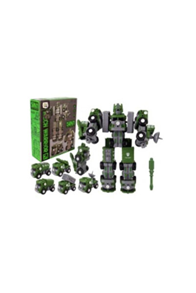 OEM Set de construcție Pro Kids Robot militar 5 în 1, verde rasucit