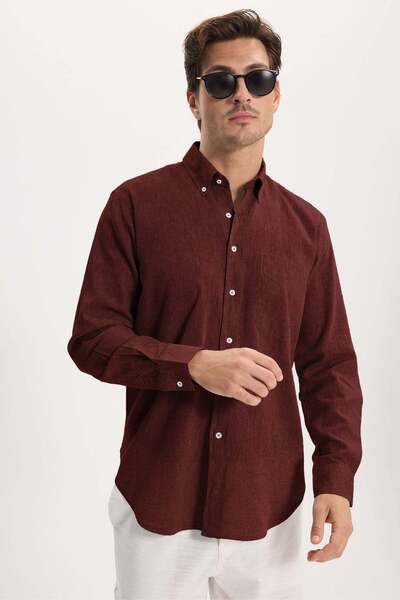 Tudors Men's Regular Fit Classic Cut Oversize Cotton Linen Texture Buttoned C...