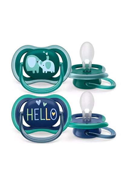 Philips Avent Avent Ultra Air Πιπίλα 18+ μηνών Αγόρι Ελέφαντας-Hello (SCF349/18)