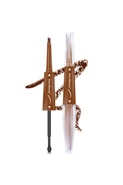 La meila KISS BEAUTY Μολύβι Φρυδιών με Οβάλ Βουρτσάκι 2γρ.+5ml - χρώμα: Σκούρ...