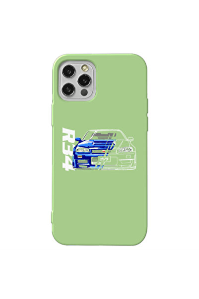 Other Apple iPhone 12 Pro Max Blue R34 Light Green Colored Silicone TPU Θήκη