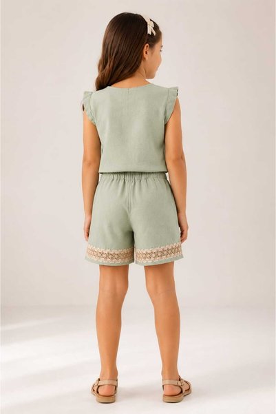 FERA Children's Top and Bottom Set Flam Cotton Linen Daily Wear