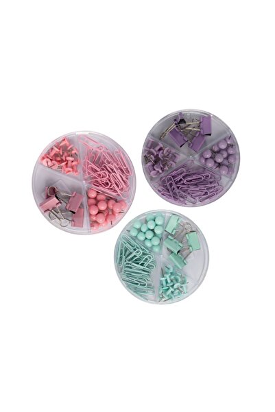 MC Micostore Accesorii set birou, 62 piese, diverse culori - agrafe, ace gama...