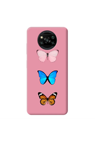 Other Xiaomi Poco X3 /X3 Pro Triple Butterfly Pink Colored Silicone TPU Θήκη