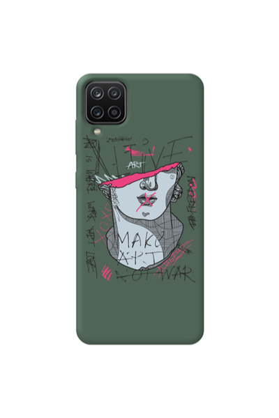 Other Samsung A12 Make art Dark Green Colored Silicone TPU Θήκη