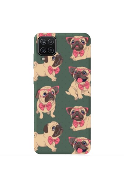 Other Samsung A12 Dog Spectacled Dark Green Colored Silicone TPU Θήκη