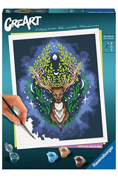 RAVENSBURGER Set pictură pe numere CreArt Caprioara, Ravensburger, 24x30cm, M...