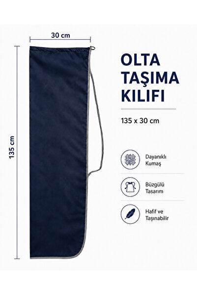 Campesnt Olta Taşıma Kılıfı 135x30 cm Büzgülü Dayanıklı Kumaş Balıkçılık Malz...