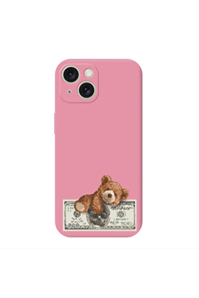 Other Apple iPhone 15 Plus Money Style Pink Colored Silicone TPU Θήκη