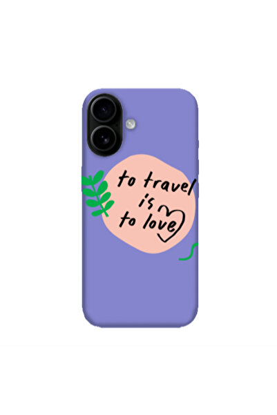 Other Apple Iphone 16 plus To Travel is to Love Purple Colored Silicone TPU Θήκη