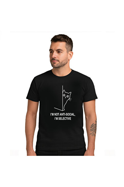 OEM Tricou barbat I'm not anti-social,I'm selectiv , 100%bumbac