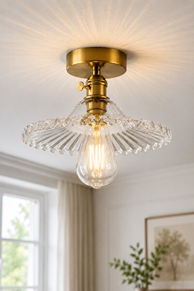 Luna Lighting Torino Model Şeffaf Cam Klasik Salon Balkon Mutfak Oturma Odası...