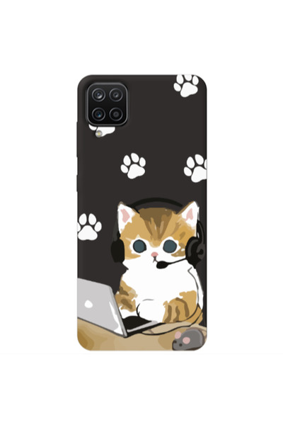Other Samsung A12 Call Center Black Colored Silicone TPU Θήκη