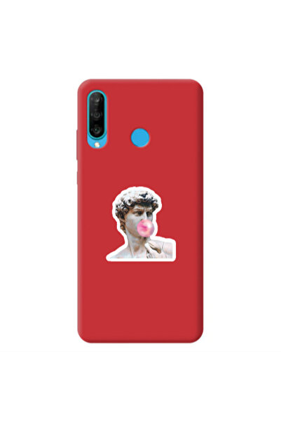 Other Huawei P30 Lite Bubble Red Colored Silicone TPU Θήκη