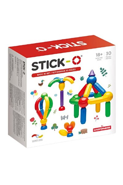 Magformers Set de construcție cu magneți StickO Basic 30 piese