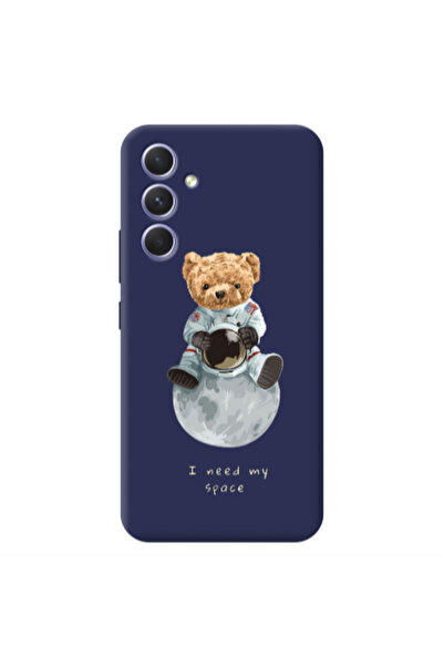 Other Samsung A56 Bear in space Dark blue Colored Silicone TPU Θήκη