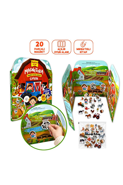Sincap Kitap | Magnetoria Çiftlik | Eğitici Magnet Kitap | Çocuklar için Etkileşimli Aktivite Kitabı