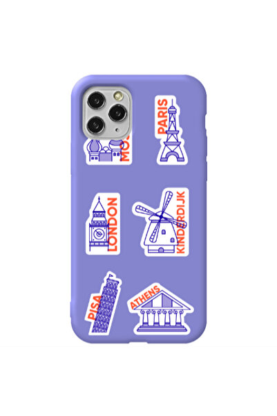 Other Apple iPhone 11 Pro Pisa Athens Purple Colored Silicone TPU Θήκη