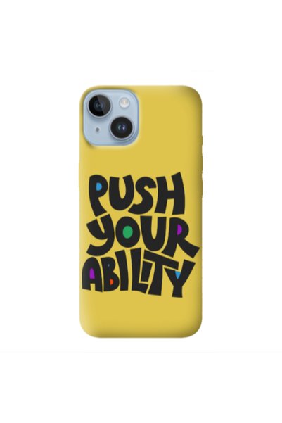 Other Apple iPhone 14 Plus Push Your Ability Yellow Colored Silicone TPU Θήκη