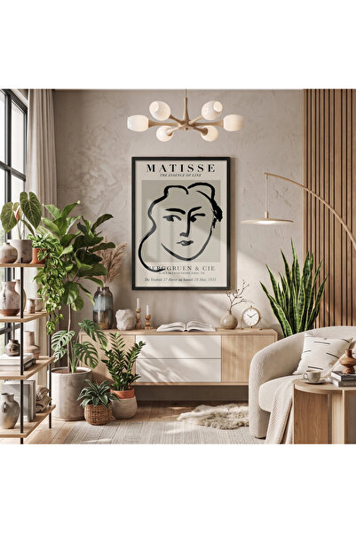 KOLAJTASARIM Matisse Line Art Tablo cu ramă din lemn negru Accesorii pentru c...