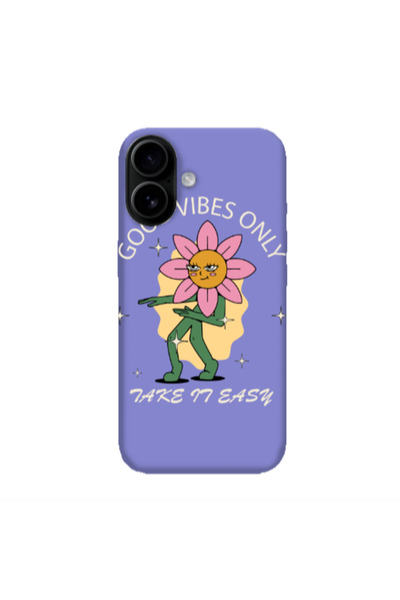 Other Apple Iphone 16 Good Vibes Only Purple Colored Silicone TPU Θήκη