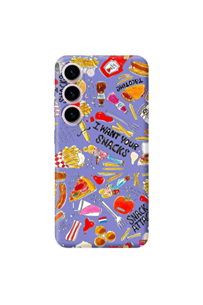 Other Samsung S23 Plus Snack attack Purple Colored Silicone TPU Θήκη