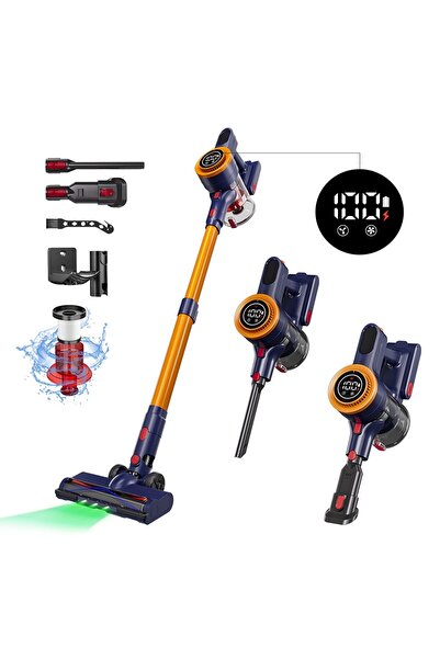 NEXTLY Aspirator vertical fără fir H9, 8-în-1, Lumină LED, HEPA, 180W, Albast...