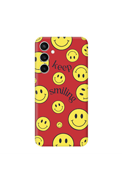 Other Samsung S24 Plus Keep Smiling Red Colored Silicone TPU Θήκη