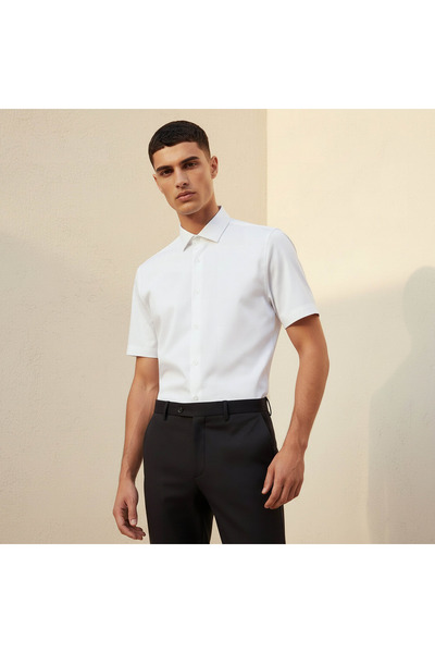 FAV Men Slim Fit Collared Short Sleeve Shirt