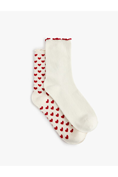Koton Hearted Cotton 2-Piece Sock Set