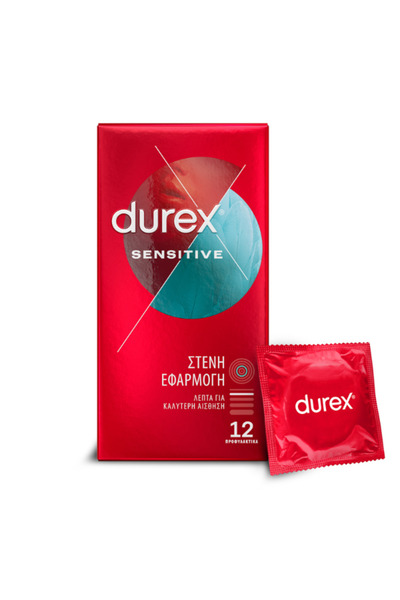 Durex | Προφυλακτικά Λεπτά Sensitive με Στενή Εφαρμογή | 12τεμ