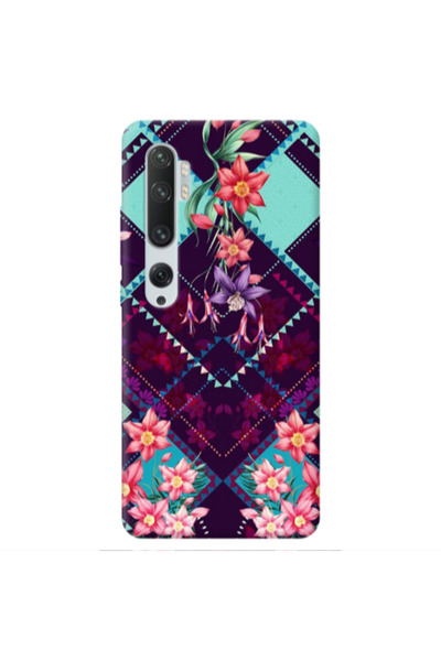 Other Xiaomi Mi Note 10 Checkered flowers Transparent Silicone TPU Θήκη