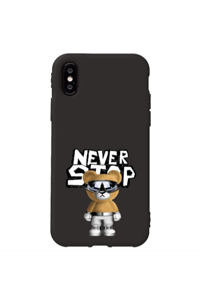 Other Apple iPhone X Never stop Black Colored Silicone TPU Θήκη