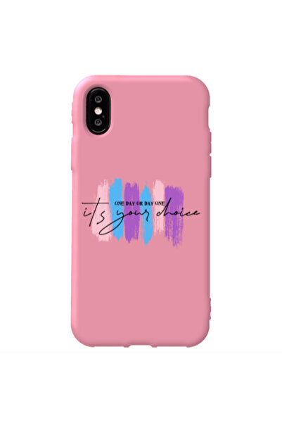 Other Apple iPhone Xs Max One Day Or Day One Pink Colored Silicone TPU Θήκη