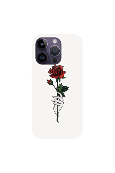 Other Apple iPhone 14 Pro Rose in hand Red Colored Silicone TPU Θήκη